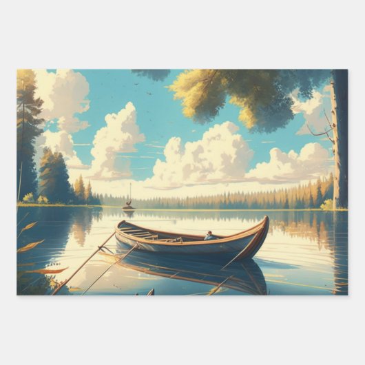 Camping Geburtstag Geschenkpapier Set (Vorderseite)