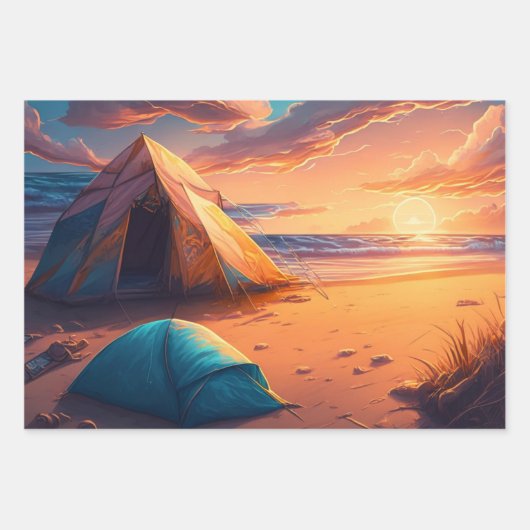 Camping Geburtstag Geschenkpapier Set (Vorderseite 3)