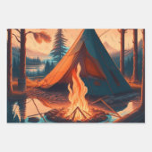 Camping Geburtstag Geschenkpapier Set (Vorderseite)