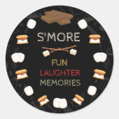 Camping Geburtstag S'mores Runde Favor Stickers (Vorderseite)