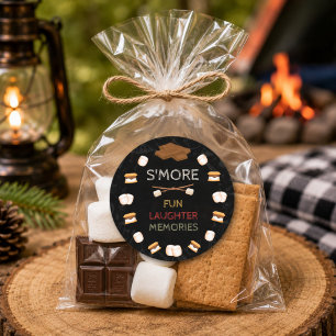 Camping Geburtstag S'mores Runde Favor Stickers