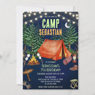 Camping-Geburtstagsfeier Einladung