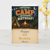 Camping-Geburtstagsfeier Karte (Gelbe Blume)