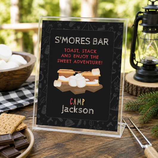 Camping Geburtstagsfeier S'mores Bar Schild