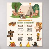 Camping Geburtstagshütte Zuweisungsschild Poster (Vorne)