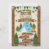 Camping Geburtstagsparty Einladung Junge (Vorderseite)