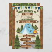 Camping Geburtstagsparty Einladung Junge (Vorne/Hinten)