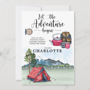 Camping Geburtstagsparty Girl's Weekend Einladung