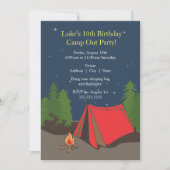 Camping Geburtstagsparty| Junge Einladung (Vorderseite)