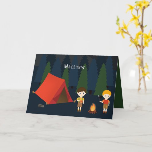 Camping Geburtstagsparty Karte (Gelbe Blume)