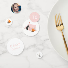 Camping Geburtstagsparty Rosa Zelt Foto Konfetti