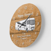 Camping Generic Class A wood Design Large Clock Große Wanduhr (Winkel)