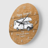 Camping Generic Class C Holzdesign Large Clock Große Wanduhr (Winkel)