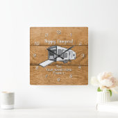 Camping Generic Toy Hauler Holz Design Square Wal Quadratische Wanduhr (Zuhause)