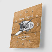 Camping Generic Toy Hauler Holz Design Square Wal Quadratische Wanduhr (Winkel)