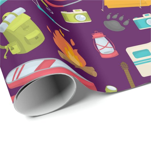 Camping Geschenkpapier (Rolleneckpunkt)