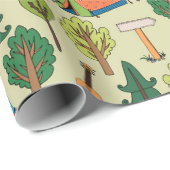 Camping Geschenkpapier (Rolleneckpunkt)