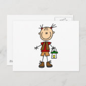 Camping Girl with Lantern Tshirts and Gifts Postkarte (Vorne/Hinten)