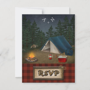 Camping Glamping Angeln Hochzeit Antwortkarte RSVP Karte