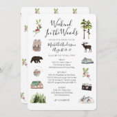 Camping Glamping Bachelorette Wochenende I Einladung (Vorne/Hinten)