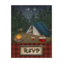 Camping Glamping Fishing-Hochzeit RSVP-Karte