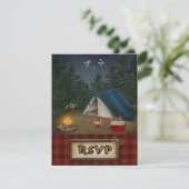 Camping Glamping Fishing-Hochzeit RSVP-Karte RSVP Karte (Stehend Vorderseite)