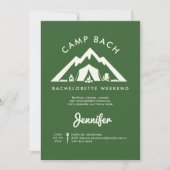 Camping Glamping Green 3 Tage Junggeselinnen-Absch Einladung (Vorderseite)