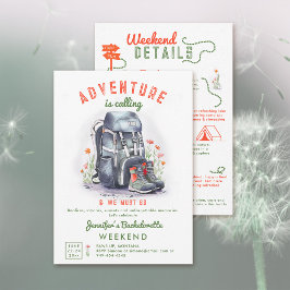 Camping Glamping Wildblumen Junggeselinnen-Abschie Einladung