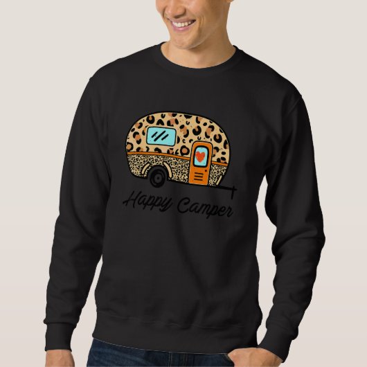 Camping-Glück Sommer-Camp Camping Leopard Glampin Sweatshirt (Vorderseite)