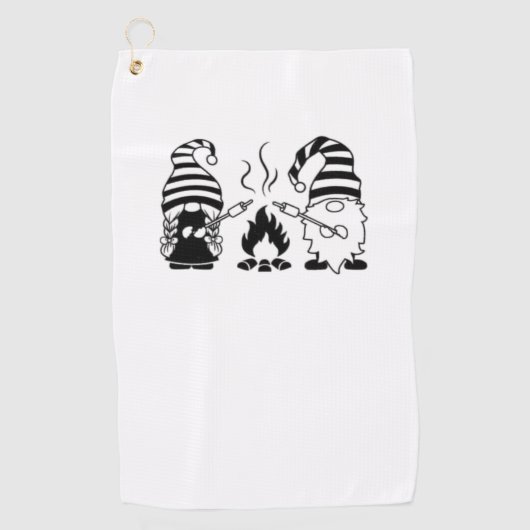 Camping Gnomes Golfhandtuch (Vorderseite)