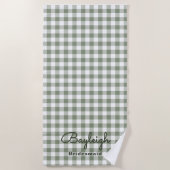 Camping Green Checkered Bridesmaid Strandtuch (Vorderseite)
