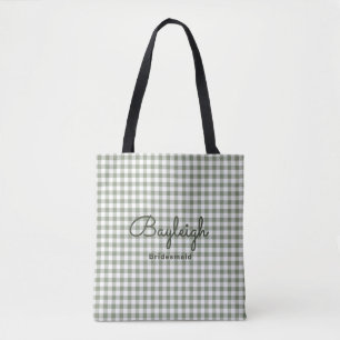 Camping Green Checkered Bridesmaid Tasche