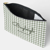 Camping Green Checkered Bridesmaid Zubehörtasche (Offen)