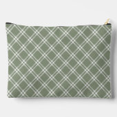 Camping Green Checkered Bridesmaid Zubehörtasche (Rückseite)