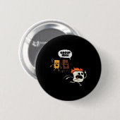 Camping-Gruppenumarmung Smores Lustiger Marshmallo Button (Vorne & Hinten)