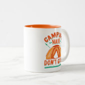 Camping Hair Funny Funny Adventure ist egal Zweifarbige Tasse (VorderseiteRechts)