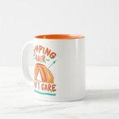 Camping Hair Funny Funny Adventure ist egal Zweifarbige Tasse (Vorderseite Links)