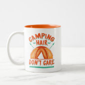 Camping Hair Funny Funny Adventure ist egal Zweifarbige Tasse (Links)