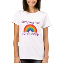 Camping Hair Keine Sorge Achtzigern Retro Regenbog