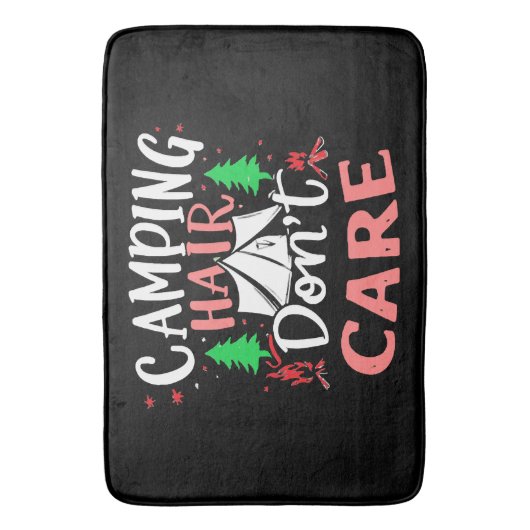 Camping Hair Kümmert sich nicht um Funny Badematte (Vorderseite Vertikal)