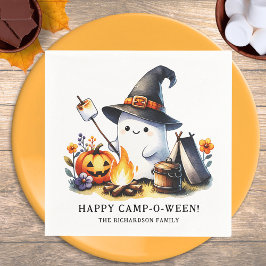 Camping Halloween Happy Camp-o-ween Niedlich Ghost Serviette