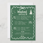 Camping Handgezeichneter grüner Bow Junggeselinnen Einladung (Rückseite)
