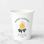 Camping Happy Campers Urlaub Familienreise Maßgesc Pappbecher (Rückseite)
