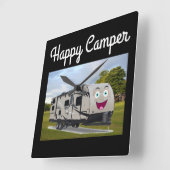 Camping Happy Retirement in der RV von Funnycoomb Quadratische Wanduhr (Winkel)