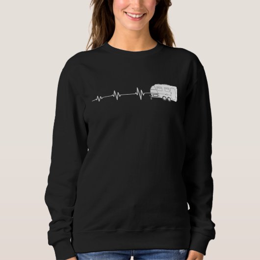 Camping Heartbeat Camper Caravan Sweatshirt (Vorderseite)