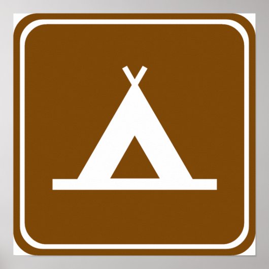 Camping Highway-Zeichen Poster (Vorne)