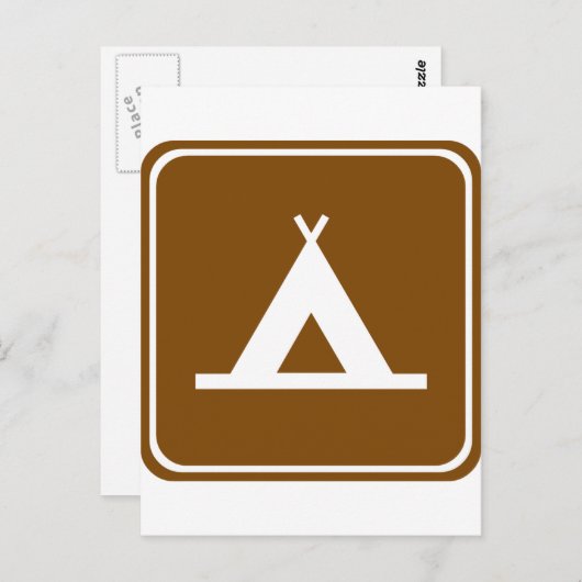 Camping Highway-Zeichen Postkarte (Vorne/Hinten)