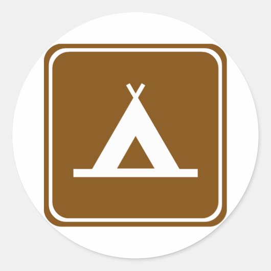 Camping Highway-Zeichen Runder Aufkleber (Vorderseite)