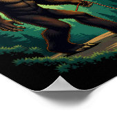 Camping Hiking Bigfoot Walking With Boston Terrier Poster (Ecke)