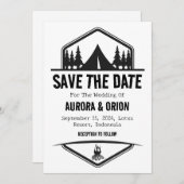 Camping Hochzeit speichern Sie die Datumskarten Einladung (Vorne/Hinten)